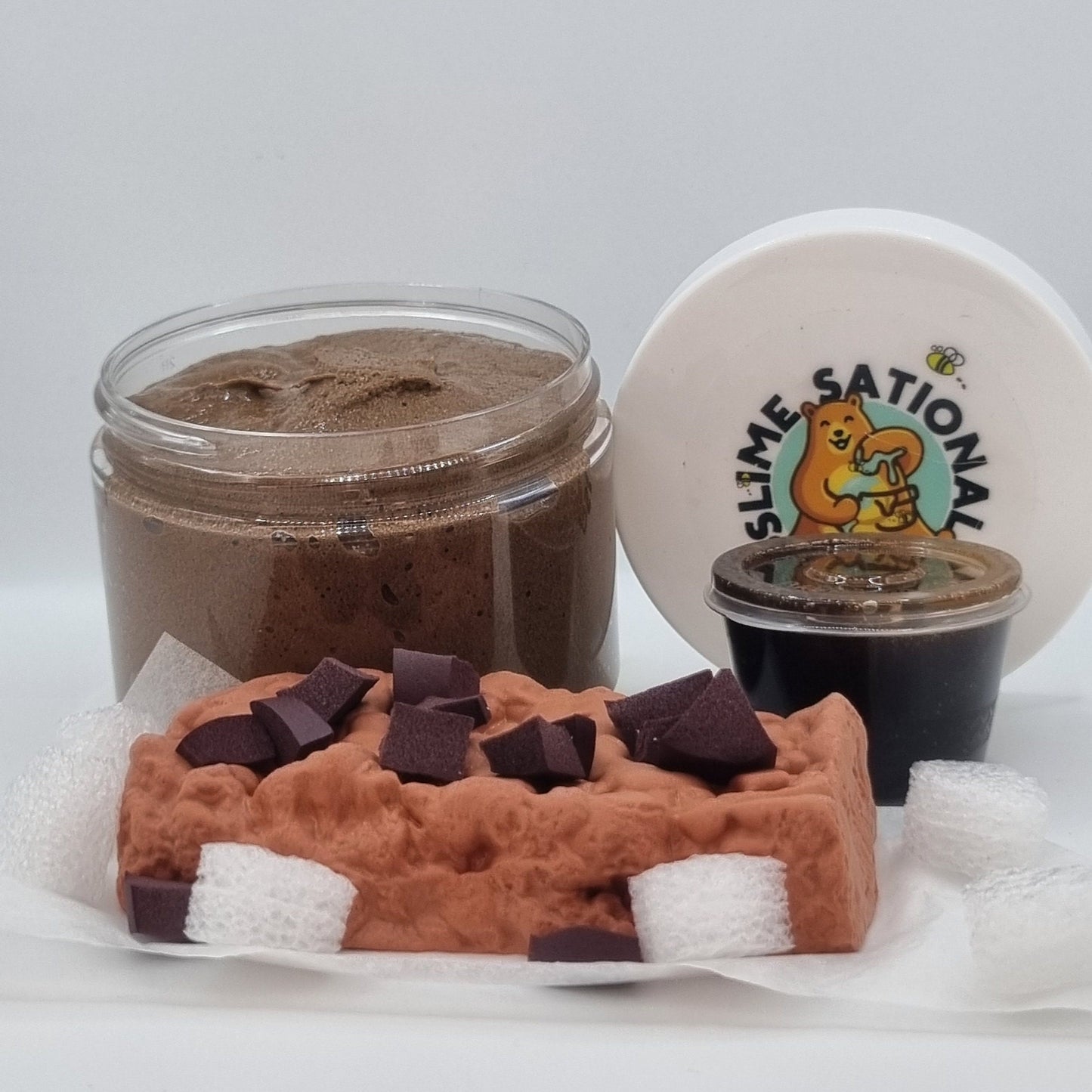 Chocolate Scented Fudge Brownie Cloud Cream Slime + Charms