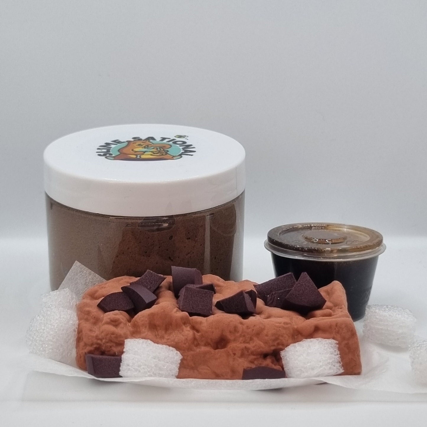 Chocolate Scented Fudge Brownie Cloud Cream Slime + Charms