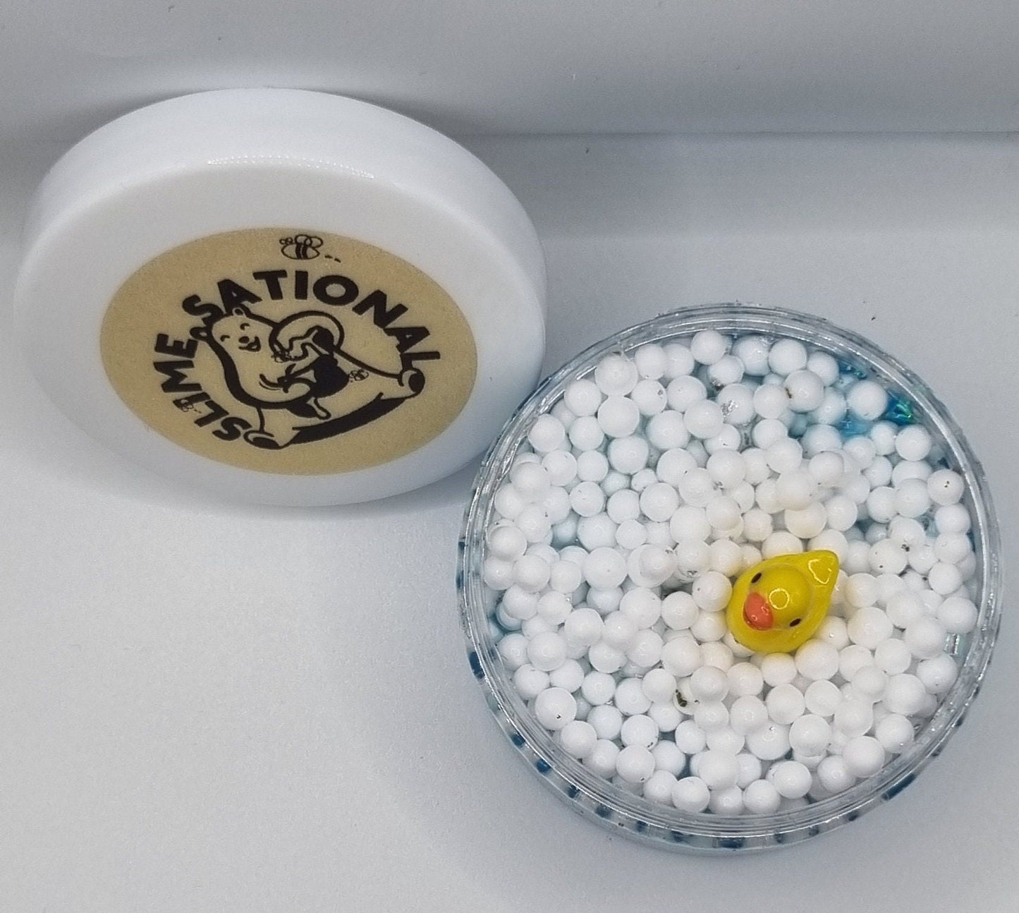 Bubble Bath Ducky Clear Slime with Bingsu Beads and Foam balls