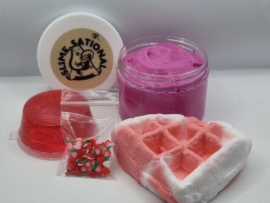 Strawberry Waffle Drizzle Scented Slime