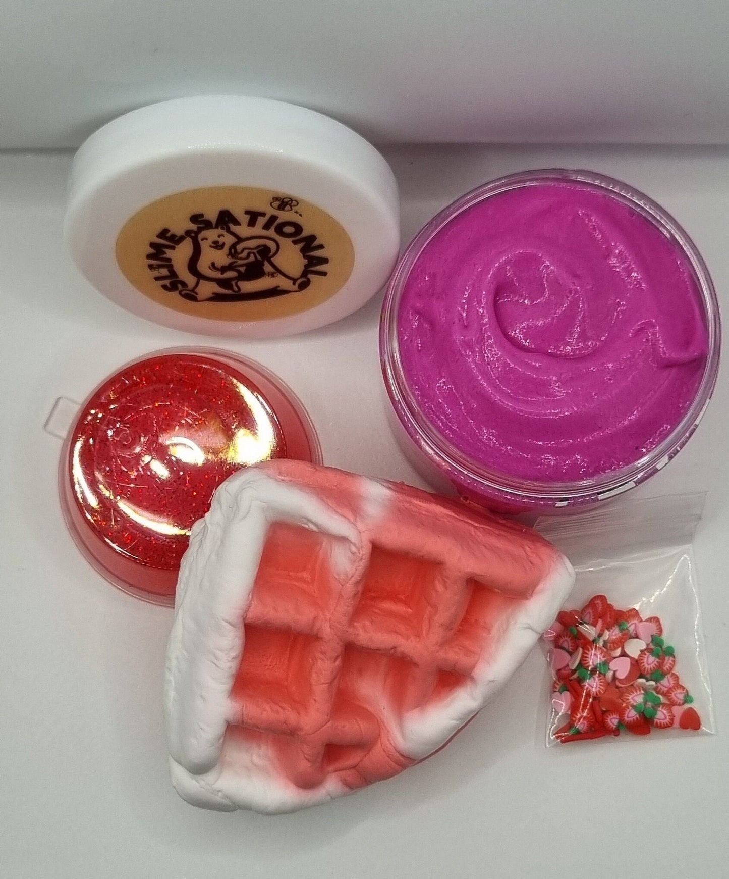 Strawberry Waffle Drizzle Scented Slime