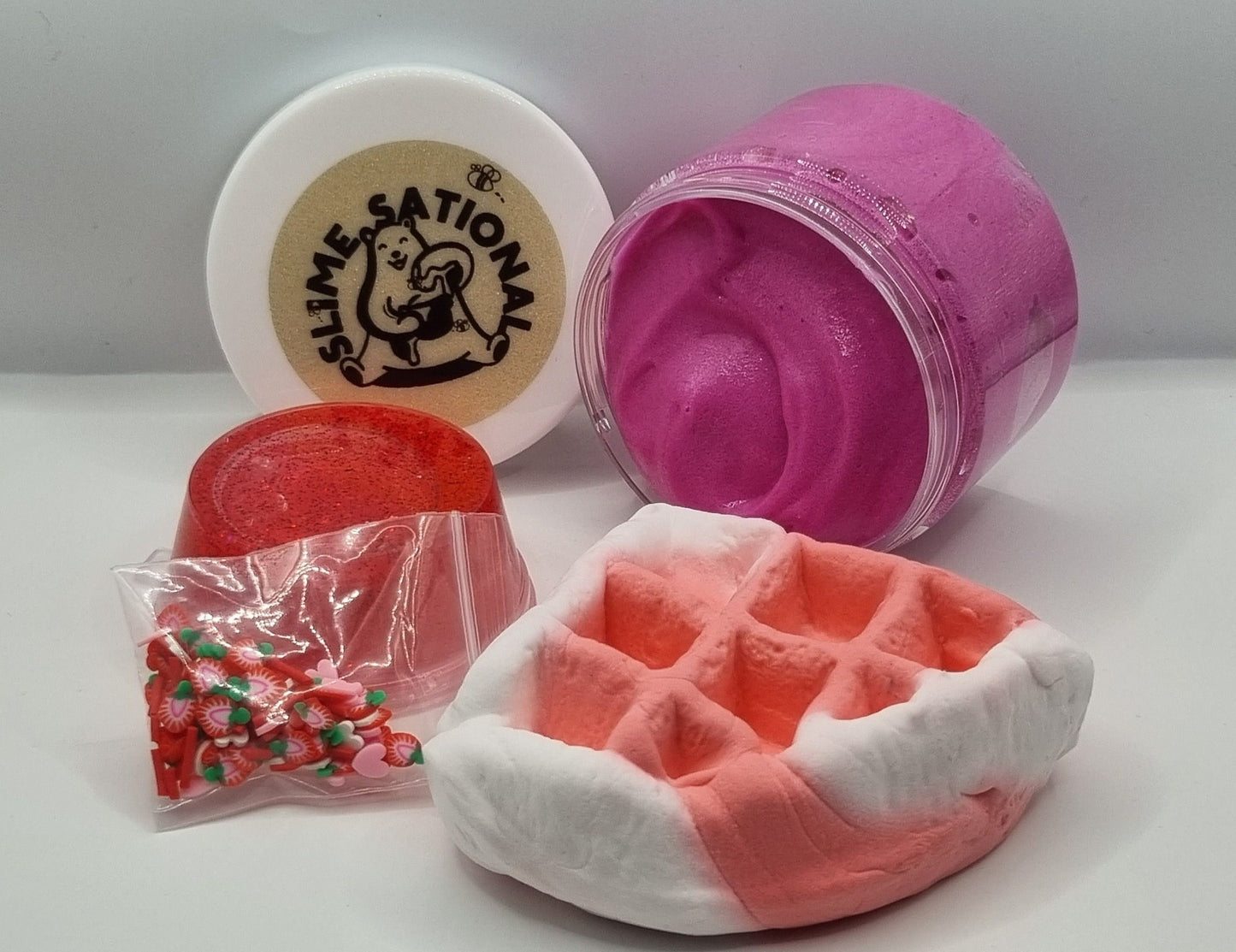 Strawberry Waffle Drizzle Scented Slime