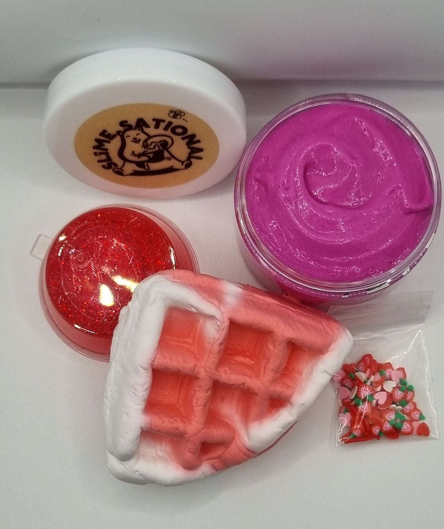 Strawberry Waffle Drizzle Scented Slime